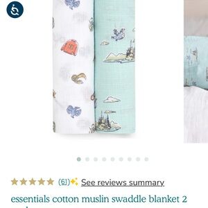 Essentials Cotton Muslin Swaddle Blanket Set - Mint and White